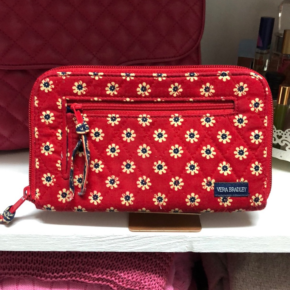 Vera Bradley red floral wallet